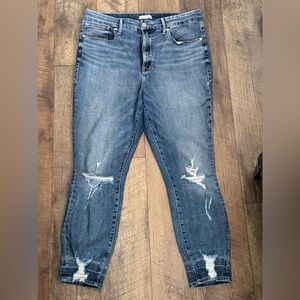 Good American Skinny Crop Blue Jeans